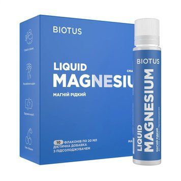 Biotus Liquid Magnesium with Glycine and B6 (Cherry), 10 bottles of 20 ml