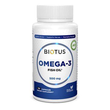 Biotus, Омега-3, рыбий жир, Omega-3, Fish Oil, 120 капсул BIO-530029 фото