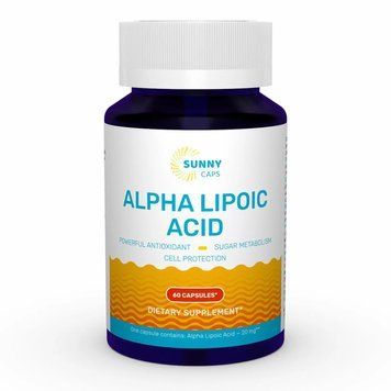 Альфа-липоевая кислота, Alpha-Lipoic Acid Powerfull, Sunny Caps, 60 капсул SUN-530678 фото